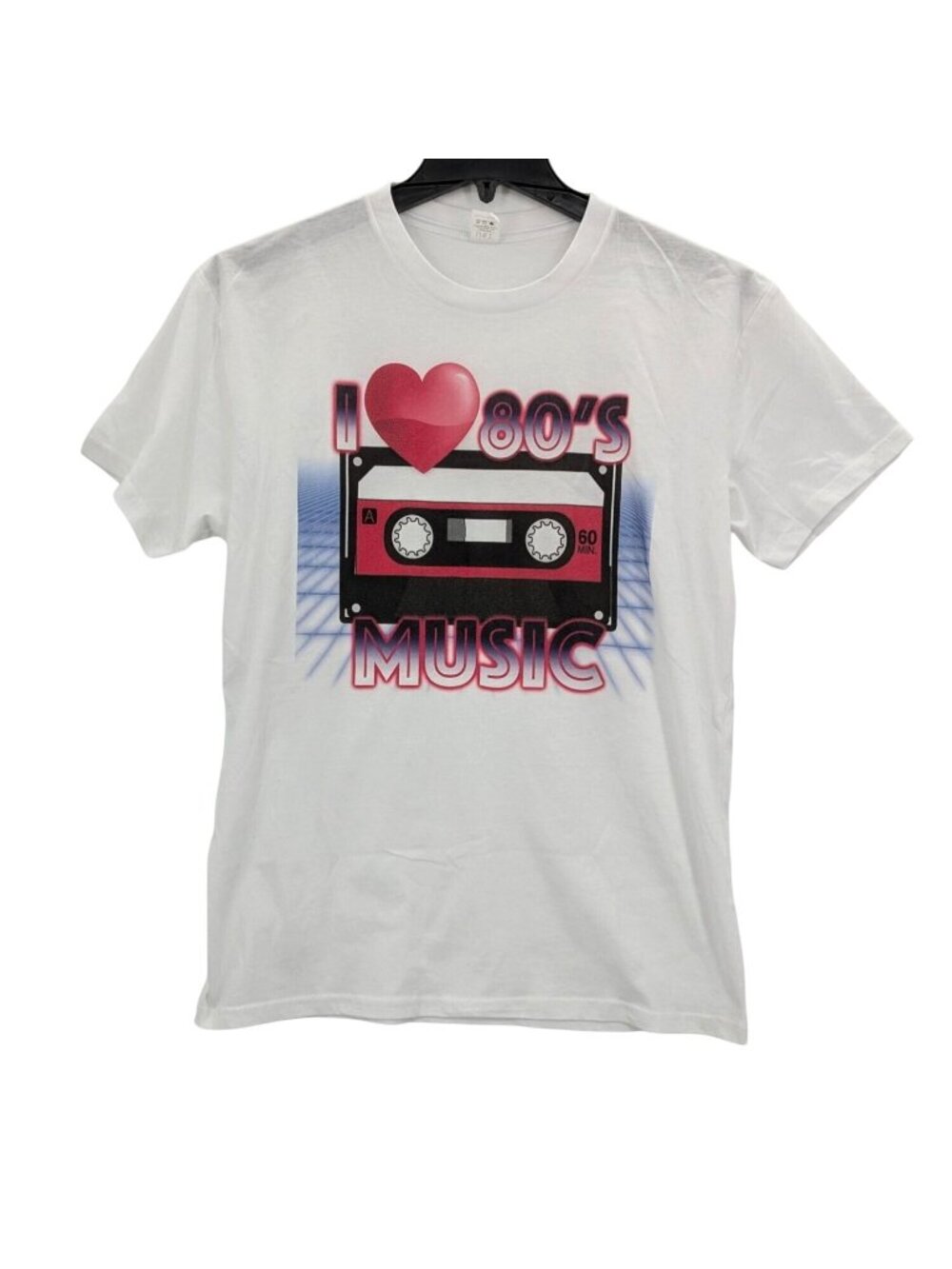 I Love 80s Music Graphic T Shirt Retro Cassette Tape Streetwear Nostalgic Large